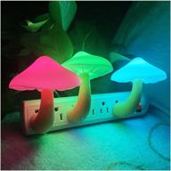 🍄 1 pack utlk plug-in led mushroom night light lamp: dusk to dawn sensor, cute wall light for kids логотип