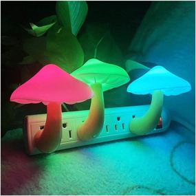 img 4 attached to 🍄 1 Pack UTLK Plug-in LED Mushroom Night Light Lamp: Dusk to Dawn Sensor, Cute Wall Light for Kids