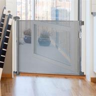 🚪 space efficient retractable baby gate, 58" mesh design with mounting hardware - indoor & outdoor pet gate. extra wide dog gates for doorways, stairways, hallways, banisters, and more logo
