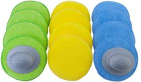 img 4 attached to 🚗 Polyte Microfiber Detailing Wax Applicator Pad w/2 Handles 5 inch - 12 Pack (Multi-Blue, Green, Yellow): Professional Car Waxing Tools