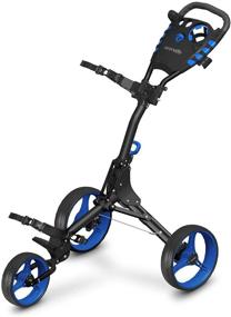 img 4 attached to SereneLife SLG3W: Lightweight Folding 3 Wheel Golf Push Cart with Bag Holder and Storage - An Ideal Companion for Golf Enthusiasts