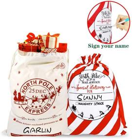 img 1 attached to Christmas Holiday Drawstring Canvas Personalized
