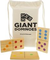 🎲 giant wooden dominoes 28 piece set: the ultimate game for fun and strategy! logo