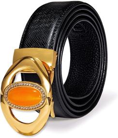 img 4 attached to 💎 Adjustable Rhinestone Business Men's Belt Accessories - Exquisite & Automatic