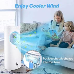 img 1 attached to 🌬️ Trustech 3-In-1 Evaporative Air Cooler & Bladeless Fan: Instant Cooling, Humidification, 3 Wind Speeds, Silent Operation, 12-Hour Timer, LED Display, Ideal for Large Room & Office, Remote Control