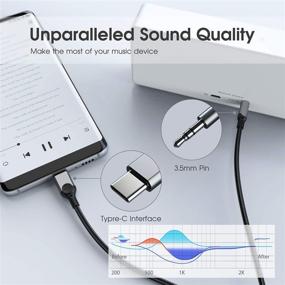 img 1 attached to Type C to 3.5mm Audio Aux Jack Cable [4ft], ZOOAUX Adapter for iPad Pro 2018 Samsung Galaxy S21 S20 Ultra Note20 10+ Google Pixel 3 2XL Oneplus Huawei HTC-Grey
