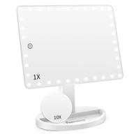 💄 x-large model lighted vanity makeup mirror with 35 led lights and 10x magnification - funtouch" logo