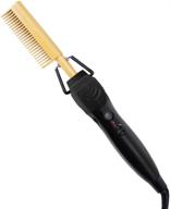 🔥 gold electric hot comb hair straightener - anti-scald straightening iron for hair, wigs, and beards - professional styling tool logo