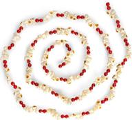 🍿 ornativity popcorn cranberry wooden garland – realistic popcorn & rustic red wood bead christmas tree decoration strand logo