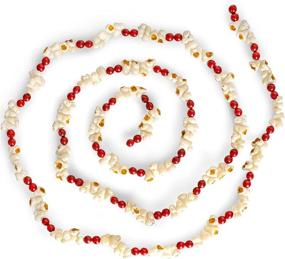 img 4 attached to 🍿 Ornativity Popcorn Cranberry Wooden Garland – Realistic Popcorn & Rustic Red Wood Bead Christmas Tree Decoration Strand