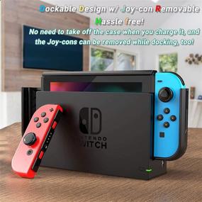 img 3 attached to 🎮 Innoc Switch Case - Dockable Case for Nintendo Switch with Screen Protector, Thumb Caps, and Ergonomic TPU Grip - Ultra-Thin Black Protective Case for Nintendo Switch