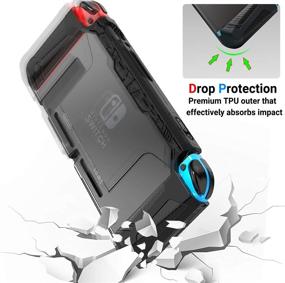 img 2 attached to 🎮 Innoc Switch Case - Dockable Case for Nintendo Switch with Screen Protector, Thumb Caps, and Ergonomic TPU Grip - Ultra-Thin Black Protective Case for Nintendo Switch