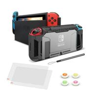 🎮 innoc switch case - dockable case for nintendo switch with screen protector, thumb caps, and ergonomic tpu grip - ultra-thin black protective case for nintendo switch логотип