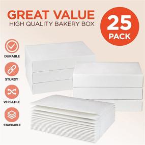 img 2 attached to 📦 25-pack of White Bakery Boxes in 12X8X2 Size: Ideal for Bakers and Food Businesses