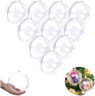 🎄 10pcs 80mm clear fillable plastic ball ornament - diy craft transparent xmas decor for holiday wedding party - fillable bauble christmas ornament xmas ball ornaments for décor логотип