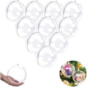 img 4 attached to 🎄 10Pcs 80mm Clear Fillable Plastic Ball Ornament - DIY Craft Transparent Xmas Decor for Holiday Wedding Party - Fillable Bauble Christmas Ornament Xmas Ball Ornaments for Décor