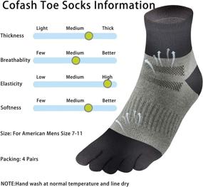 img 3 attached to 🏃 Comfortable Men's Cotton Toe Socks for Running - Set of 3 Pairs