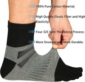 img 2 attached to 🏃 Comfortable Men's Cotton Toe Socks for Running - Set of 3 Pairs