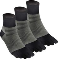 🏃 comfortable men's cotton toe socks for running - set of 3 pairs логотип