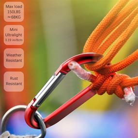 img 1 attached to 🔑 Sprookber 3" Carabiner Clip Keychain - Strong D Ring Caribeaner Clip Set for Bags/Buckles - Pack of 10