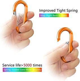 img 2 attached to 🔑 Sprookber 3" Carabiner Clip Keychain - Strong D Ring Caribeaner Clip Set for Bags/Buckles - Pack of 10