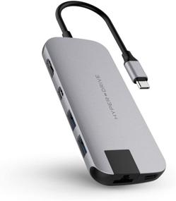 img 4 attached to HyperDrive USB-C Hub Dongle: 8-in-1 Multiport Adapter for MacBook, Ultrabook, 🔌 PC, C-USB Devices | Gigabit Ethernet, PD Charging, HDMI, Mini DP & more!