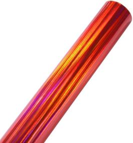 img 3 attached to XhuangTech Holographic Laser Red Chrome Car Vinyl Wrap Roll Self Adhesive Decal Sticker Film Sheet Air Bubble Free (60&#34