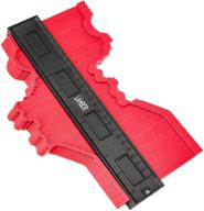 📏 10-inch widen contour gauge - red plastic profile duplicator for precise shape replication and easy wood cutting, perfect fit wood template measuring tool logo