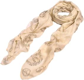 img 1 attached to Unique Premium Skull Peace Scarf Women's Accessories for Scarves & Wraps