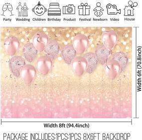 img 3 attached to 🌸 Allenjoy Soft Fabric Rose Gold Party Decorations, Pink Balloon Glitter Bokeh Photo Backdrop for Birthday, Baby & Bridal Shower, Bachelorette Parties – Durable Photography Background, Studio Props