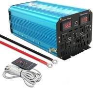 belttt 1500w чистый синусоидальный инвертор питания 12v dc на 110 v ac - 4 розетки переменного тока, жк-дисплей, 1 порт usb для зарядки, пульт дистанционного управления (3000w пиковая мощность) логотип