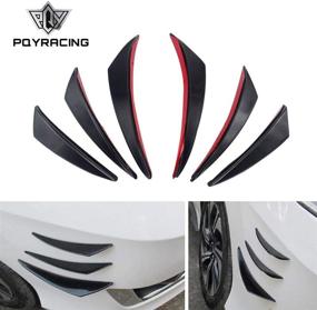 img 4 attached to 🚗 PQYRACING 6PCS Car Front Bumper Lip Splitter Fins Body Spoiler Kit Auto Bumper Stickers Decoration Accessories Compatible with Audi BMW - Enhance Your Vehicle's Style and Aerodynamics