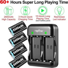 img 3 attached to 🔋 Rapthor Xbox One/X/XS Controller Battery Pack & Charger - 2800mAh Rechargeable Batteries Kit (4 Batteries + 1 Charger)