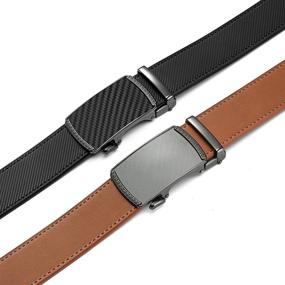 img 1 attached to 👔 Effortless Style with Ratchet Buckle Automatic Slide Strap: Must-have Men's Belt Accessory