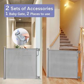 img 1 attached to 🚪 Momcozy Retractable Baby Gate, 33" Height, Expandable up to 55" Width, Child Safety Gates for Stairs, Doorways, Hallways, Indoors, Outdoors