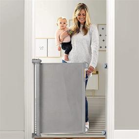 img 4 attached to 🚪 Momcozy Retractable Baby Gate, 33" Height, Expandable up to 55" Width, Child Safety Gates for Stairs, Doorways, Hallways, Indoors, Outdoors