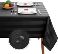 🖤 classy black striped rectangle tablecloth for elegant décor logo