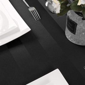 img 1 attached to 🖤 Classy Black Striped Rectangle Tablecloth for Elegant Décor