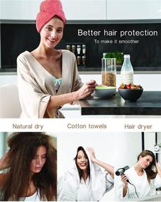 img 1 attached to 🧖 Women's Quick Dry Hair Towel Wrap - Microfiber Hair Drying Turban for Curly Hair/ Long Hair - 3 Pack of Long Hair Drying Towels (10×26 inch)