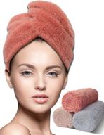 🧖 women's quick dry hair towel wrap - microfiber hair drying turban for curly hair/ long hair - 3 pack of long hair drying towels (10×26 inch) logo