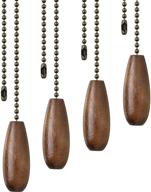 🪶 ceiling fan chain pulls – set of 4 wooden extension pulls in walnut color for ceiling light, lamp, and fan chains логотип