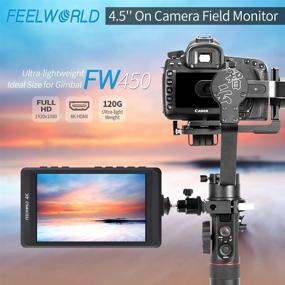 img 3 attached to 📷 FEELWORLD FW450 4.5 Inch DSLR On Camera Field Monitor with 4K HDMI Input/Output - Small HD Focus, 1280x800, Ultra Lightweight Video Assist