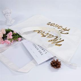 img 2 attached to 💍 Stylish TOPDesign Wedding Gold Sequin Canvas Tote Bag: A Must-have Bridal Shower Gift with Internal Pocket and Zipper Closure