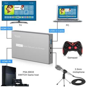 img 3 attached to 🎥 Y&H Захват карты USB3.0 1080P 60 к/с 4K HDR Zero-Lag Passthrough, захват HDMI для прямого эфира Nintendo Switch, PS5, PS4, Xbox Series X/S, Xbox One 360, Wii U, Экшн камеры, DSLR, видеокамеры