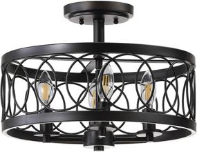 img 4 attached to 🔦 JONATHAN Y JYL9040A Sylvain 15.5&#34; Metal LED Semi-Flush Mount in Oil Rubbed Bronze Finish - Modern, Classic, and Versatile Design with Dimmable 2700K Cozy Warm Light for Kitchen, Hallway, Bathroom, Stairwell