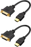 🔌 2 пакета 0.5 фута hdmi в dvi кабель, cablecreation двунаправленный dvi-i (24+5) женский к hdmi 4k мужской адаптер, 1080p dvi к hdmi конвертер, для пк, тв, тв бокс, ps5, blu-ray, xbox, switch логотип