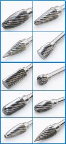 img 2 attached to 🔧 10Pcs Single Cut Tungsten Carbide Rotary Burr Set 1/8" Shank for Die Grinder Drill - Ideal Burs for Woodworking, Engraving, Polishing, and Drilling