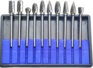 🔧 10pcs single cut tungsten carbide rotary burr set 1/8" shank for die grinder drill - ideal burs for woodworking, engraving, polishing, and drilling logo