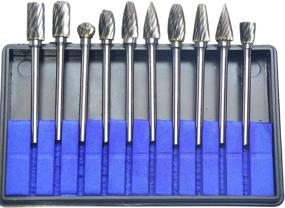 img 4 attached to 🔧 10Pcs Single Cut Tungsten Carbide Rotary Burr Set 1/8" Shank for Die Grinder Drill - Ideal Burs for Woodworking, Engraving, Polishing, and Drilling