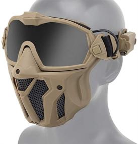 img 4 attached to 😷 Enhanced Airsoft Mask and Anti-Fog Goggles Kit with Interchangeable Clear and Tinted Lens